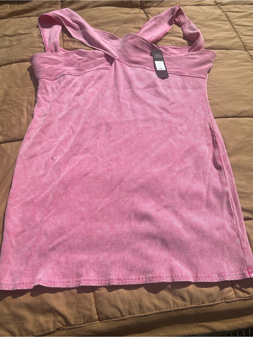 NWT Fashion Nova Pink Ribbed Mini Dress Bodycon Barbiecore Size 3X